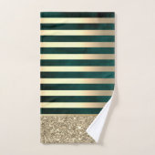Elegant stijlvolle gouden stripes Glitter, groen Bad Handdoek (Handdoek)