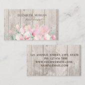 Elegant stijlvolle houtextuur, bloemen visitekaartje (Voorkant / Achterkant)