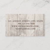 Elegant stijlvolle houtextuur, bloemen visitekaartje (Achterkant)