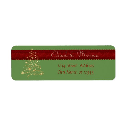 Elegant, stijlvolle kerstboom, Faux Gold Etiket (Voorkant)