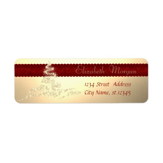 Elegant, stijlvolle kerstboom, Faux Gold Etiket (Voorkant)