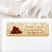 Elegant, stijlvolle kerstkaars, Glittery Bokeh Etiket (Insitu)