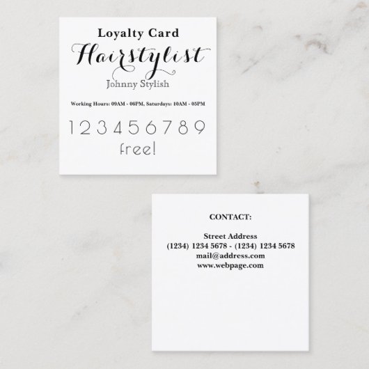 Elegant stijlvolle klantenkaart klantenkaartje (Voorkant / Achterkant)