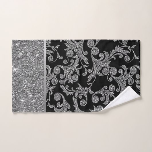 Elegant stijlvolle, kleine zilveren zwarte goudzir bad handdoek (Handdoek)