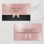 Elegant Stijlvolle Luxe, Damask, Roze Ribbon Bow Visitekaartje (Voorkant / Achterkant)