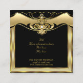 Elegant stijlvolle Mode Beige Gold Black Diamond Vierkante Visitekaartje (Achterkant)