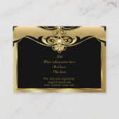 Elegant stijlvolle Mode Beige Gold Pareltjes Black Visitekaartje (Achterkant)