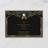 Elegant stijlvolle Mode Bow-stropdas Gold Black Sp Visitekaartje (Achterkant)