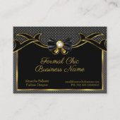 Elegant stijlvolle Mode Bow-stropdas Gold Black Sp Visitekaartje (Voorkant)