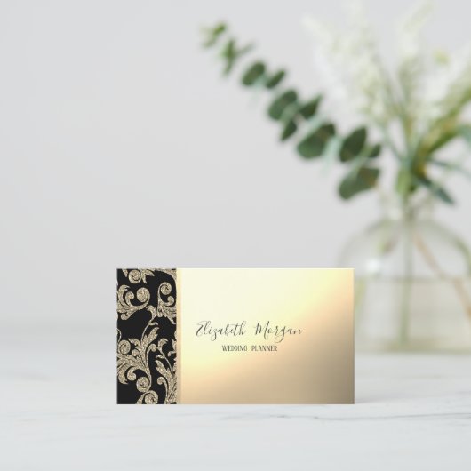 Elegant stijlvolle, moderne goudbloemen visitekaartje (Staand voorkant)