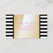 Elegant Stijlvolle moderne Stripes, Girl Silhouett Visitekaartje (Achterkant)