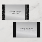 Elegant stijlvolle, moderne zilverConfetti Visitekaartje (Voorkant / Achterkant)