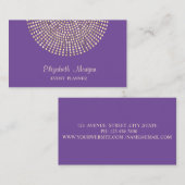 Elegant stijlvolle professional, Violet, Gold Stip Visitekaartje (Voorkant / Achterkant)