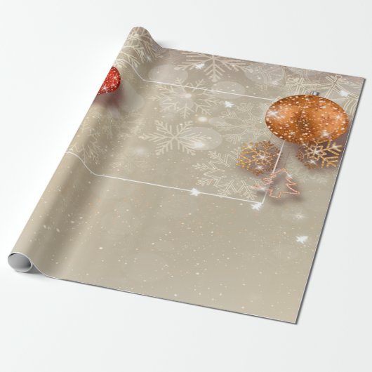 Elegant Stijlvolle Snowflakes, kerstfeestdag Cadeaupapier (Uitgerold)