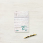 Elegant stijlvolle, stijlvolle houtextuur op maat post-it® notes (Op bureau)