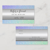 Elegant stijlvolle striped, Glitter Reference Kaar Aanbevelingskaartje (Voorkant / Achterkant)