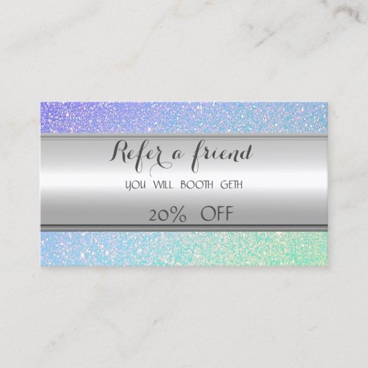 Elegant stijlvolle striped, Glitter Reference Kaar Aanbevelingskaartje (Voorkant)