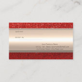 Elegant stijlvolle striped, Red Glitter Reference  Aanbevelingskaartje (Achterkant)