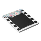 Elegant stijlvolle stripes, bloemen - op maat gema notitieblok (Schuin)