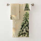 Elegant, stijlvolle tinnen, kerstrendierbomen bad handdoek (Insitu)