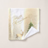 Elegant, stijlvolle tinnen, kerstrendierbomen bad handdoek (Wasdoekje)