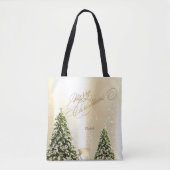 Elegant, stijlvolle tinnen, kerstrendierbomen tote bag (Voorkant)