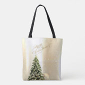 Elegant, stijlvolle tinnen, kerstrendierbomen tote bag (Achterkant)