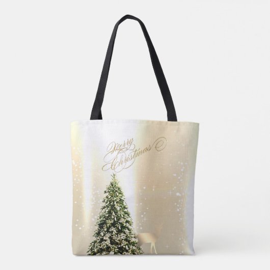 Elegant, stijlvolle tinnen, kerstrendierbomen tote bag (Achterkant)