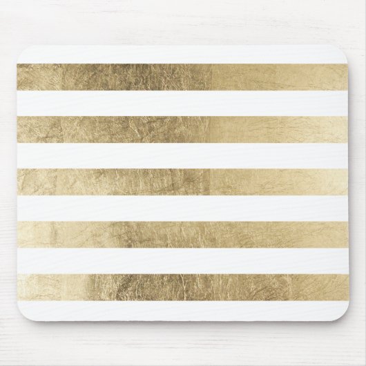 Elegant stijlvolle trendy faux Gold modern stripe Muismat (Voorkant)