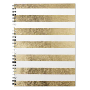 Elegant stijlvolle trendy faux Gold modern stripe Notitieboek