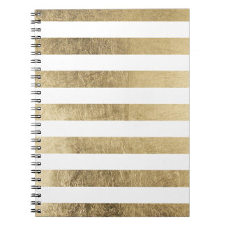 Elegant stijlvolle trendy faux Gold modern stripe Notitieboek