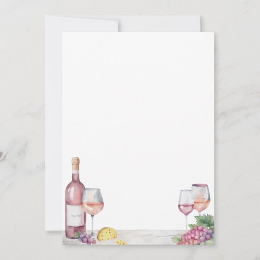 Elegant Stijlvolle Wijnproeverij Feestje Kaart (Achterkant)