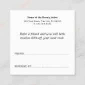 Elegant Stijlvolle Witte Rose Salon Verwijzing Kaa (Achterkant)