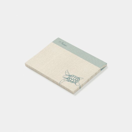 Elegant stijlvolle zee schildpad op maat post-it® notes (Schuin)