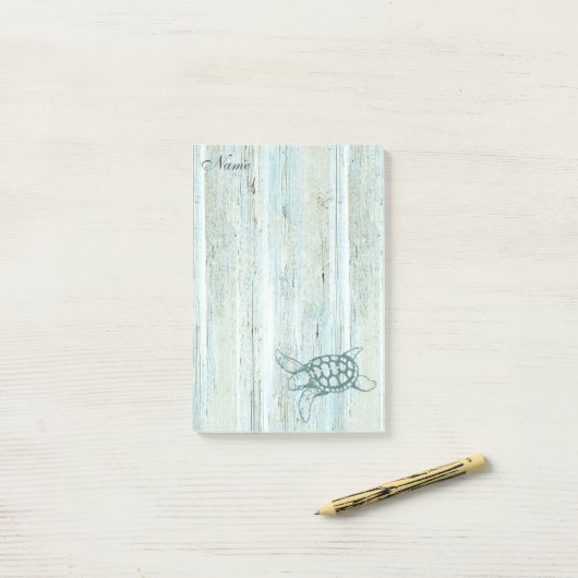 Elegant stijlvolle zee schildpad op maat  post-it® notes (Op bureau)
