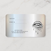 Elegant stijlvolle zilveren metalen druppelaar aanbevelingskaartje (Achterkant)