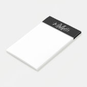 Elegant Stijlvolle Zwart Grijs Monogram Script Naa Post-it® Notes (Schuin)