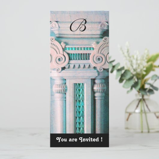 ELEGANT STIJLVOOL DECOR , aqua blauw groen wit zwa Kaart (Staand voorkant)