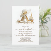Elegant Stiletto Shoes 100th Birthday Party Kaart (Staand voorkant)