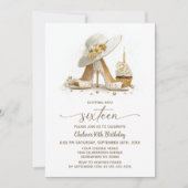 Elegant Stiletto Shoes 16th Birthday Party Kaart (Voorkant)