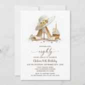 Elegant Stiletto Shoes 80th Birthday Party Kaart (Voorkant)
