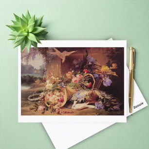 Elegant still Life with Flowers by Eugene Bidau Briefkaart