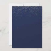 Elegant Stip, Confetti Navy Blue Quinceañera Kaart (Achterkant)