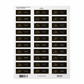 Elegant Stippen Faux Gold Merry Alles Adres Etiket (Full Sheet)