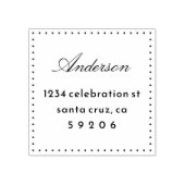 Elegant Stippen Script Achternaam Retouradres Rubberstempel (Afrduk)