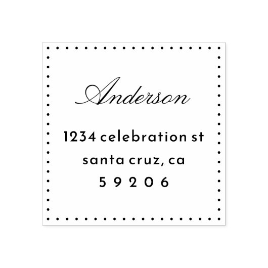 Elegant Stippen Script Achternaam Retouradres Rubberstempel (Afrduk)