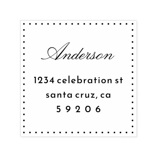 Elegant Stippen Script Achternaam Retouradres Zelfinktende Stempel (Design)