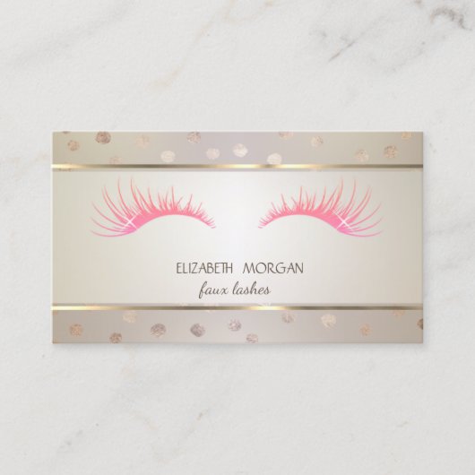 Elegant, Stippen, striped, Faux Lashes Appointcard Aanbevelingskaartje (Voorkant)