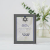 Elegant Stof Bar Mitzvah RSVP Reageer Kaart in Gri (Staand voorkant)