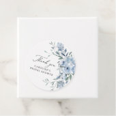 Elegant Stof Blauw Bloem Bruidsdouche Bedankjes Labels (In situ)